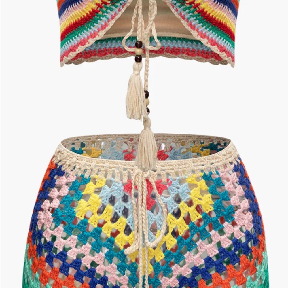 Multicolor Crochet Bikini Set - Picture 2 of 2